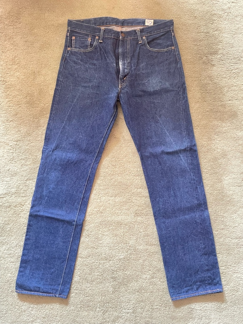 Orslow Men's Blue Straight-Leg Jeans
